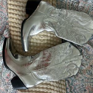 Silver Western-Style Women's Boots